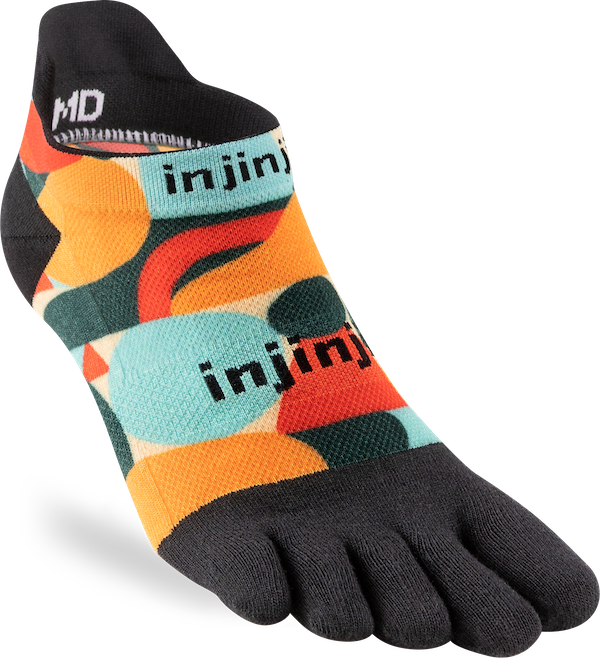 Injinji Ultra Run Light Weight Mens No Show Plumas (Artist Designed SS24)